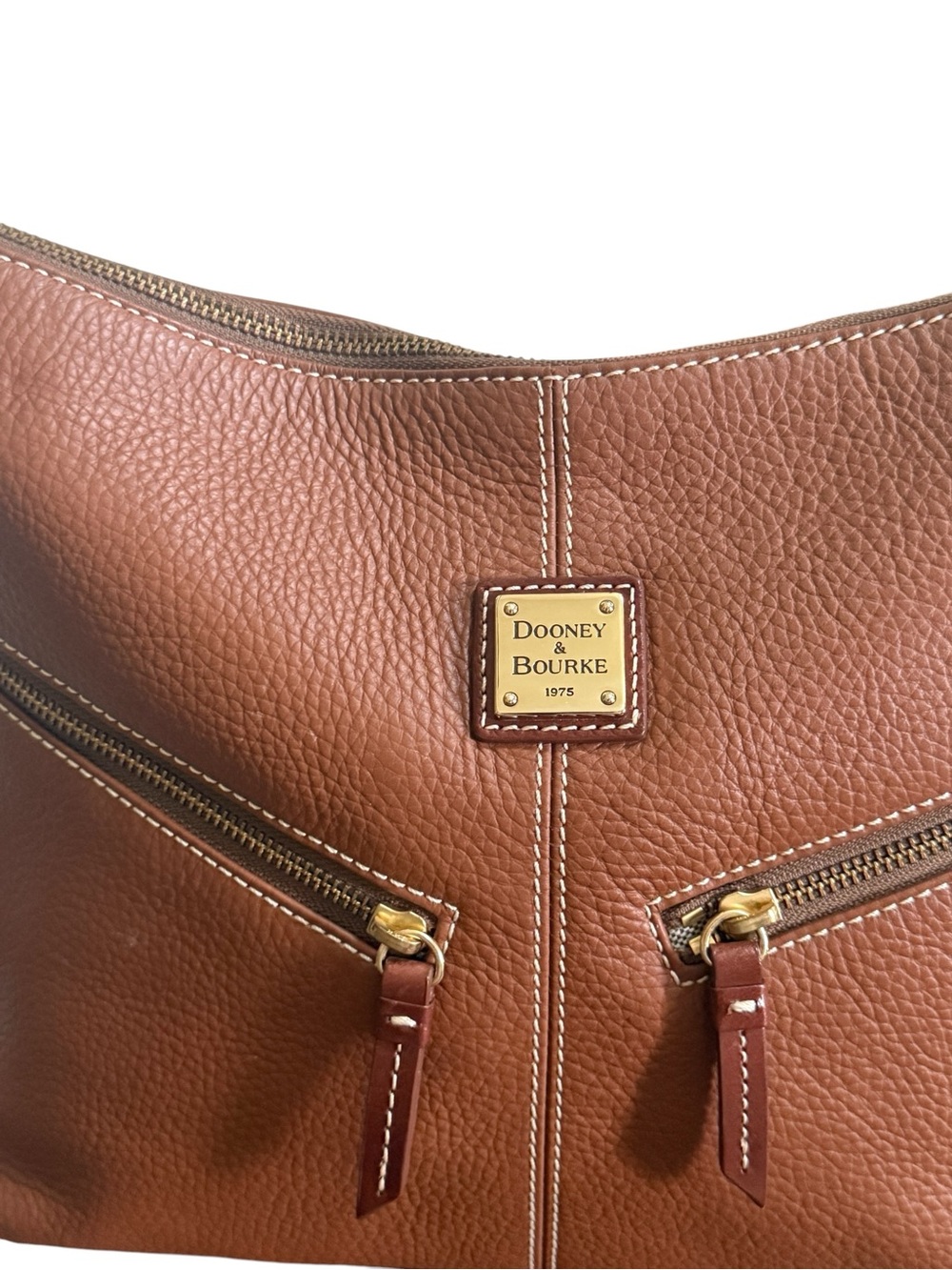 Authenticated Dooney & Bourke Brown Pebbled Leather Hobo Bag! COA! EUC! - Picture 10 of 15